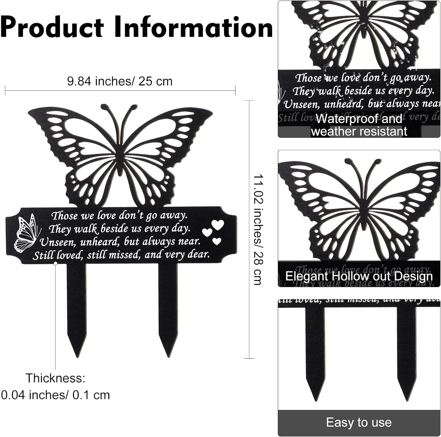 Cemetery Decorations for Grave, Butterfly Memorial Grave Markers, Memorial Gifts