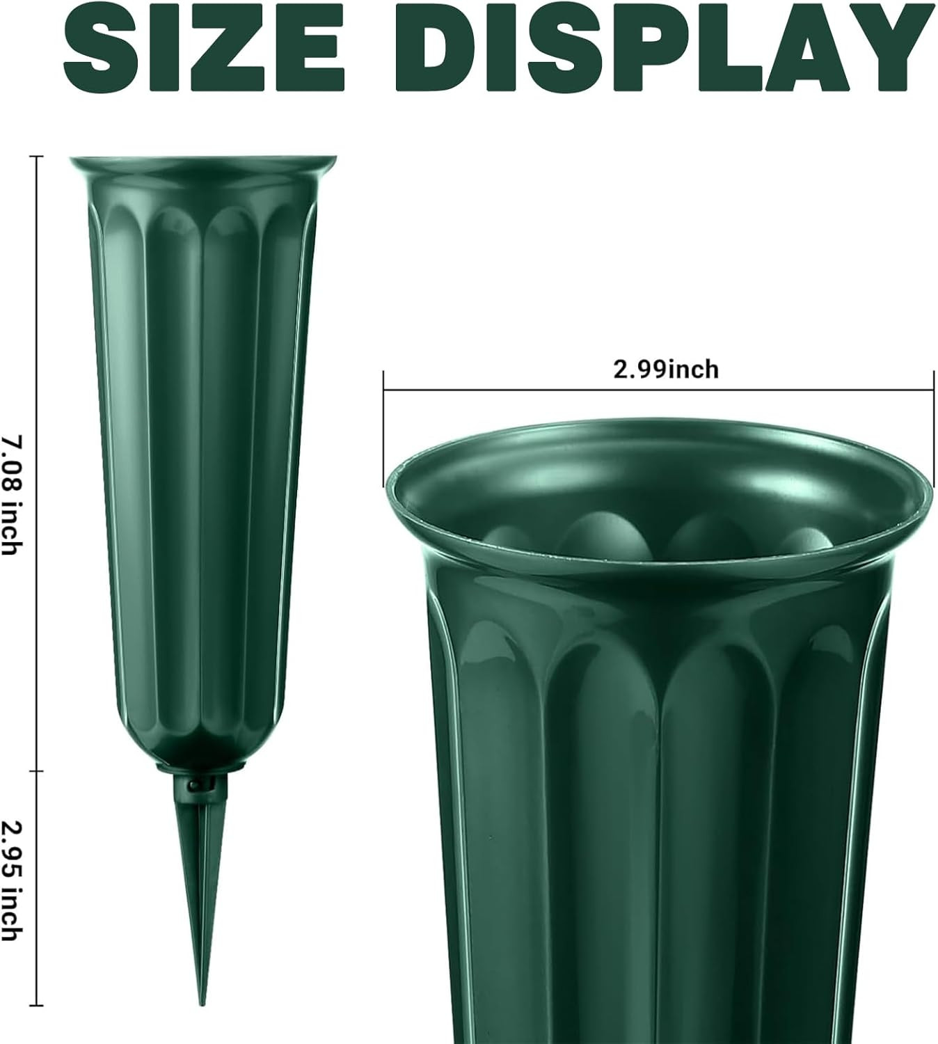 21 Pack Cemetery Vases for Grave Memorial Flower Vase Plastic Cemetery Vases wit
