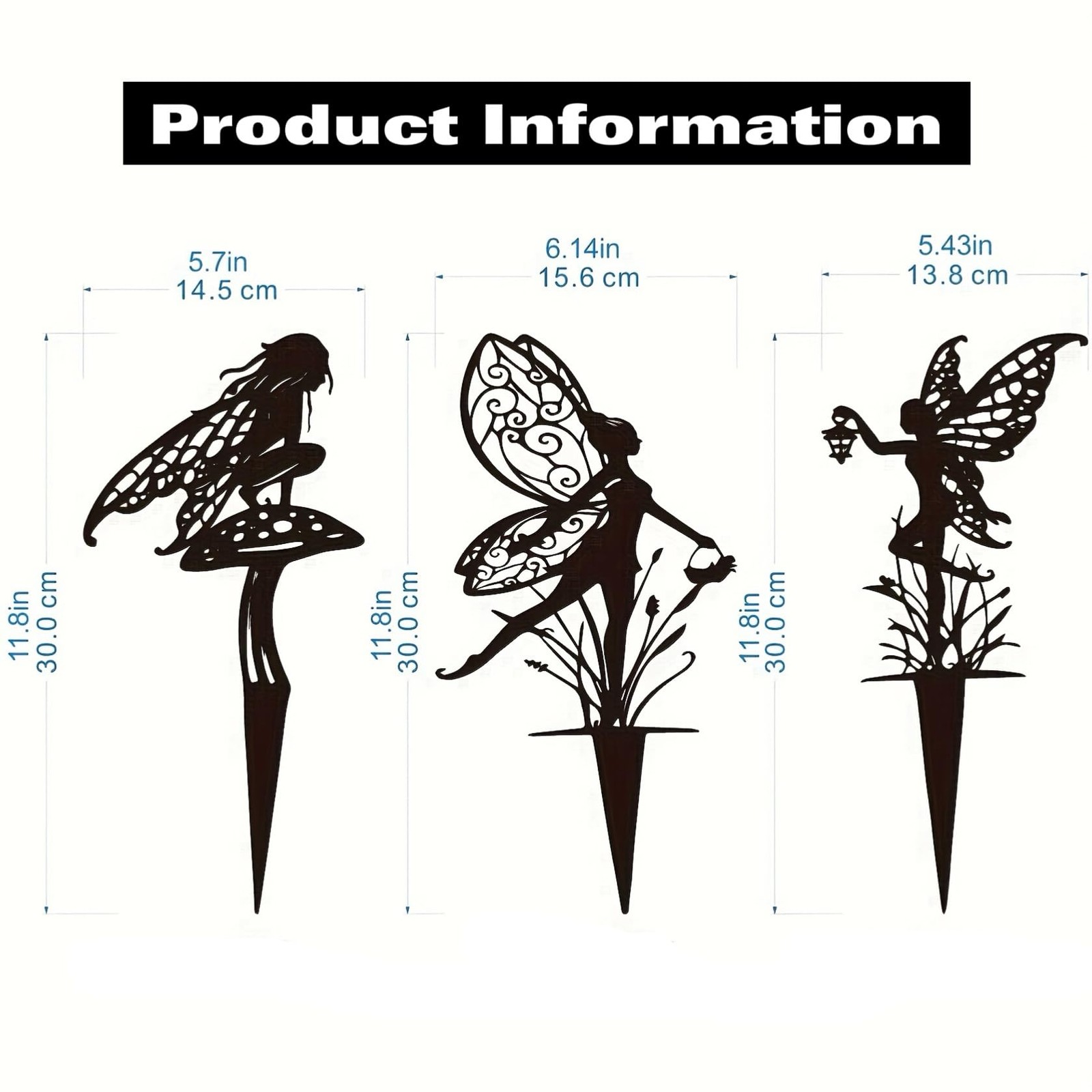 Decorative Garden Stakes Fairy Garden Statues Whimsical Outdoor Decor 3 Pack