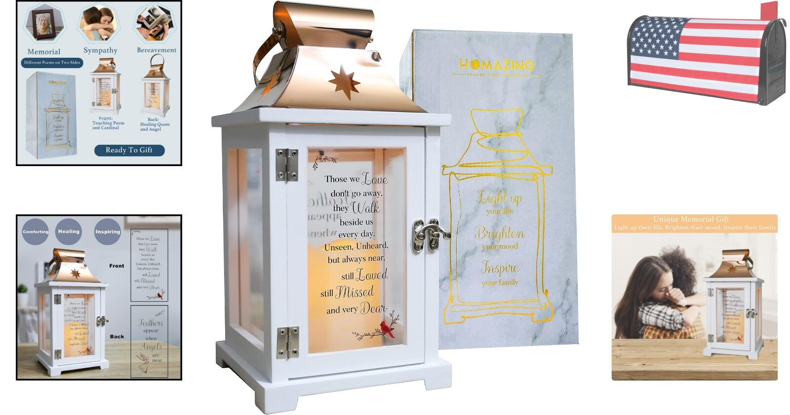 Large Cardinal Memorial Lantern – Sympathy Funeral Gifts – 12.6″ – Remembrance
