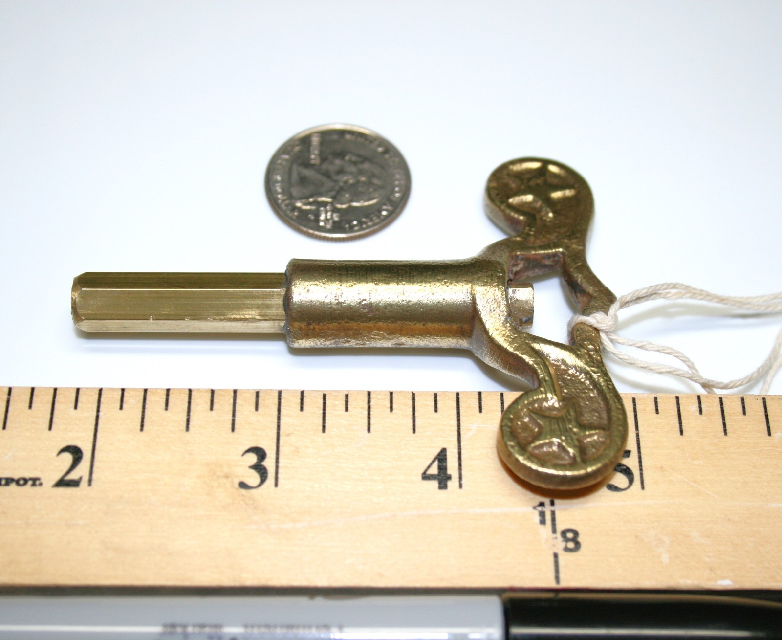 Brass Pocket Casket Key / Coffin Key