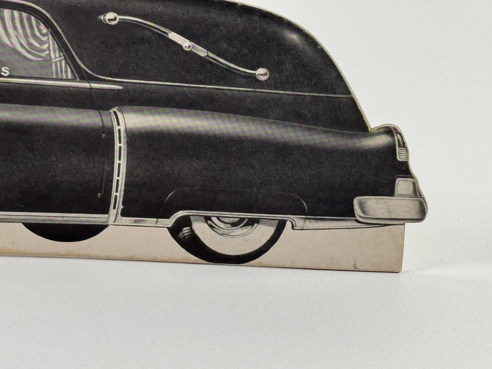 RARE vtg Cadillac Funeral Hearse Superline Victoria Die Cut Store Display SIgn