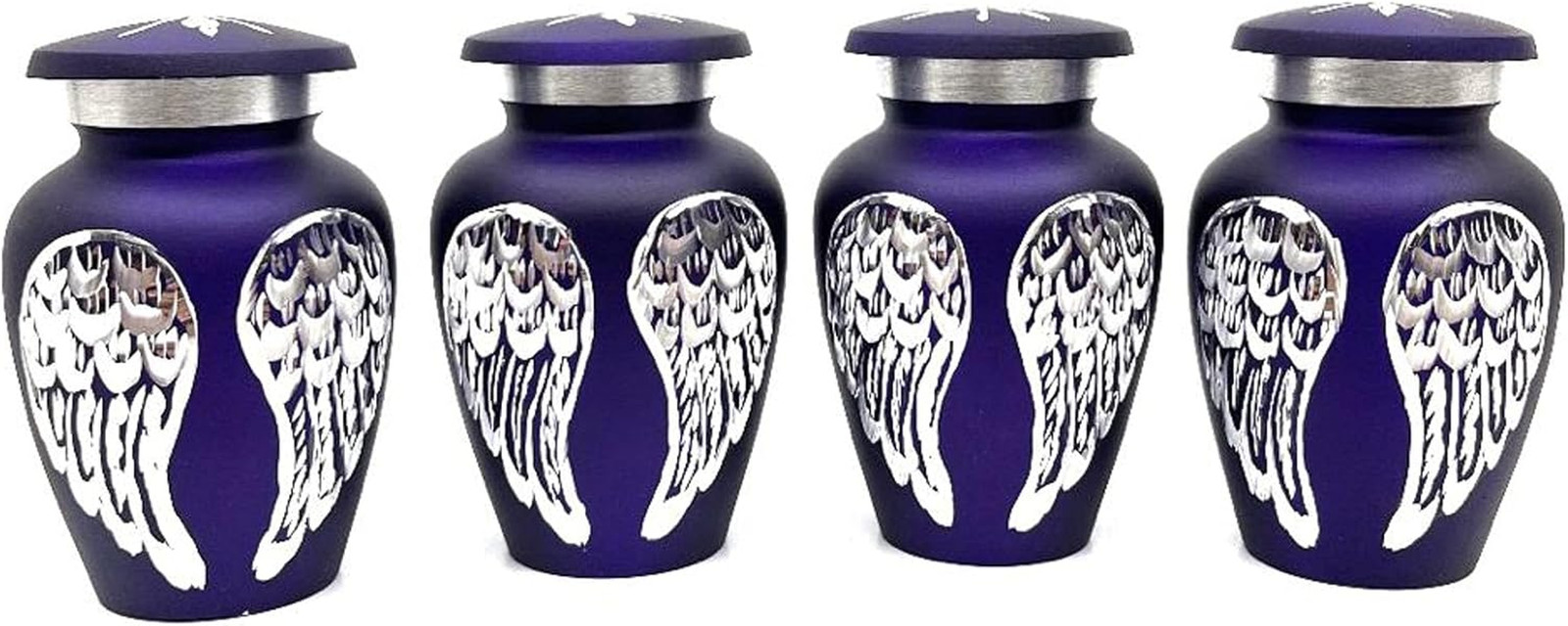 Purple Small Urns for Human Ashes – Angel Wings Mini Urns for Human Ashes – Crem