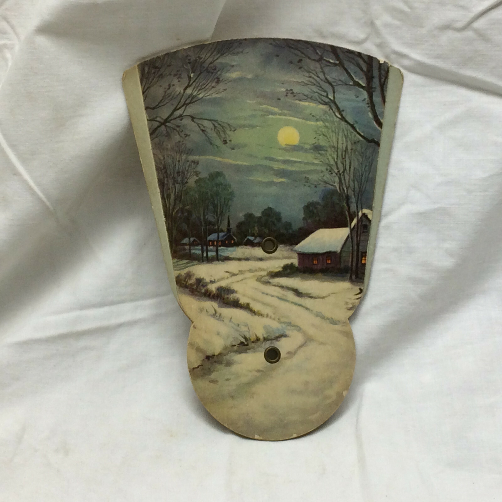Vintage Advertising Walker-Wenner Funeral Home Fan Winter Art Toledo Ohio