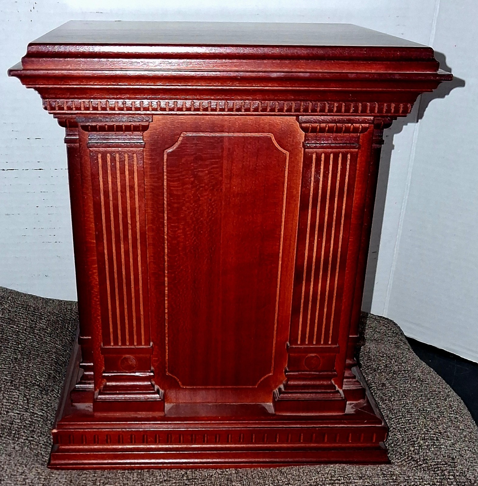 Cherry Wood Urn With Gorgeous Cross Ornament ✝️