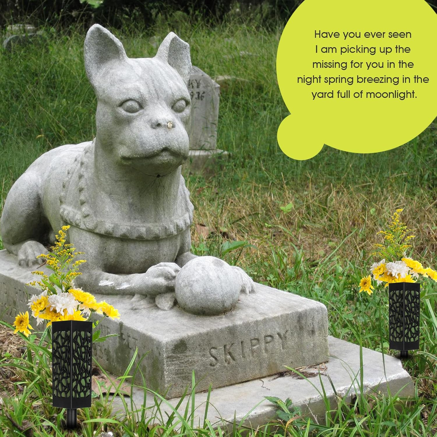 Graves Cemetery Vases with Foam, 2 Piece Memorial Cemetery Floral Hold