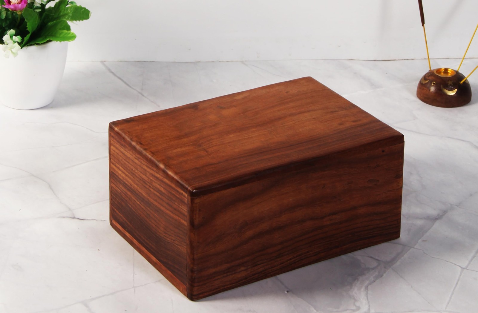 Handmade Wooden Urn Box for Human Ashes, Cremation Funeral Urns Box, Pet Memo…