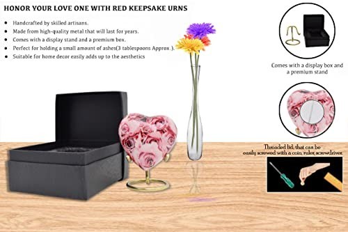 Elegant Pink Rose Cremation Urn for Adult Ashes, Decorative Burial Urn & Keepsak