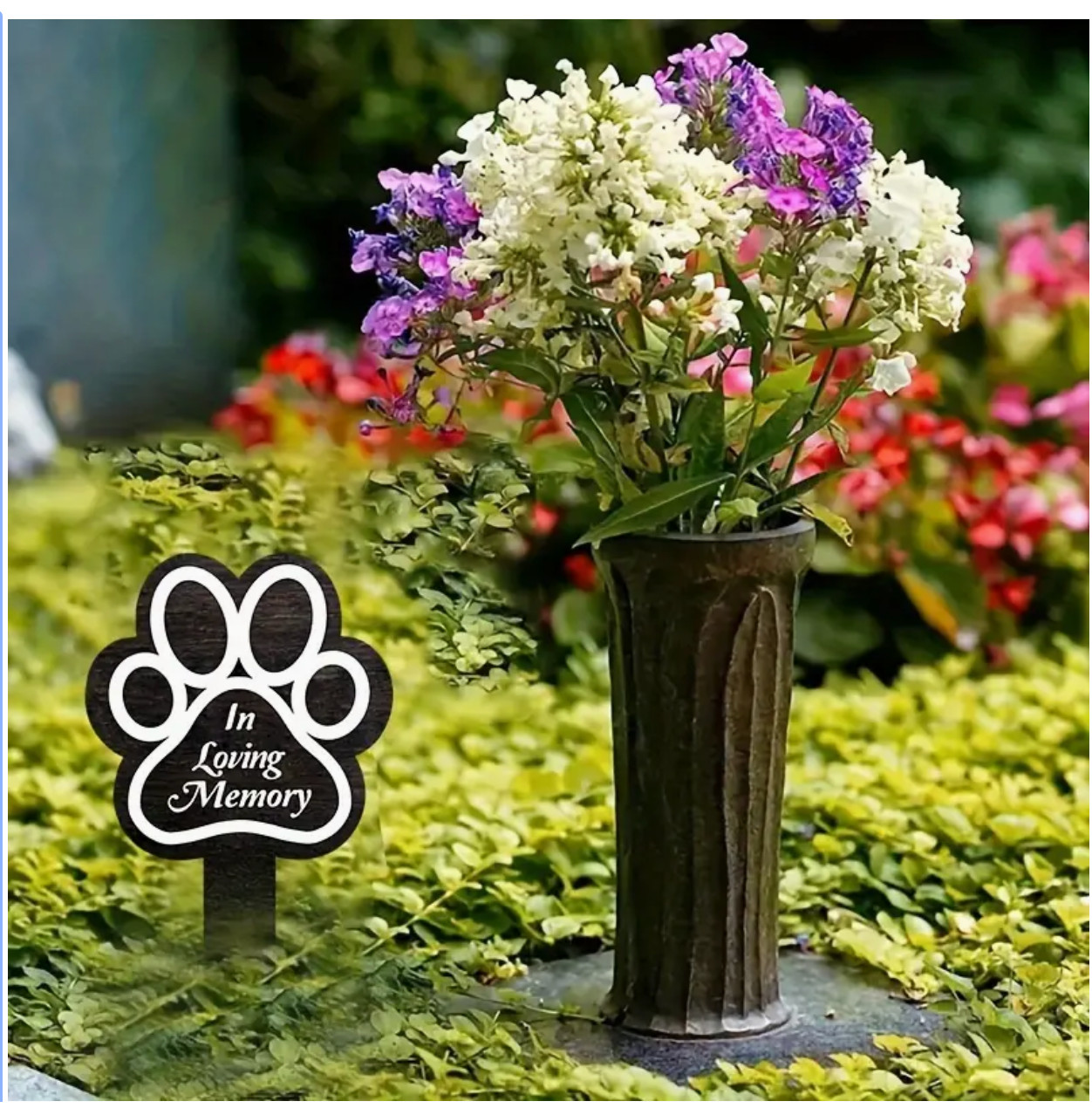 Paw Wooden Garden Stake Cemetery Decoration, Cemetery Marker for Pet, 8″x5″