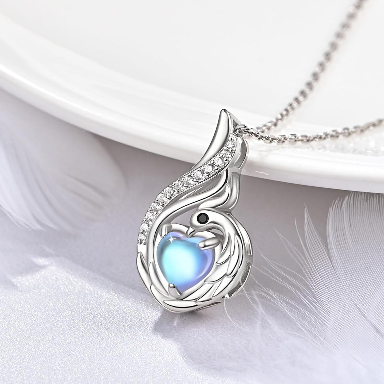 Cremation Jewelry 925 Sterling Silver Teardrop Urn Necklace for Ashes Heart S…