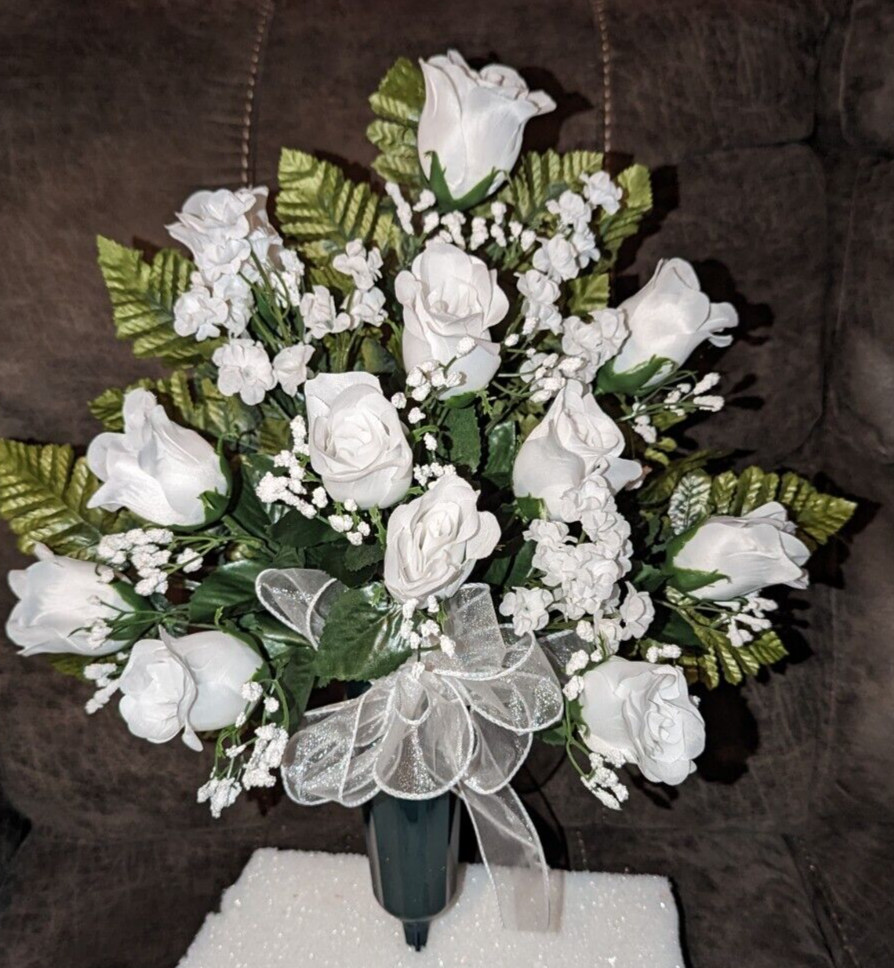 Cemetery Flowers, Cemetery Grave Decorations in Holder