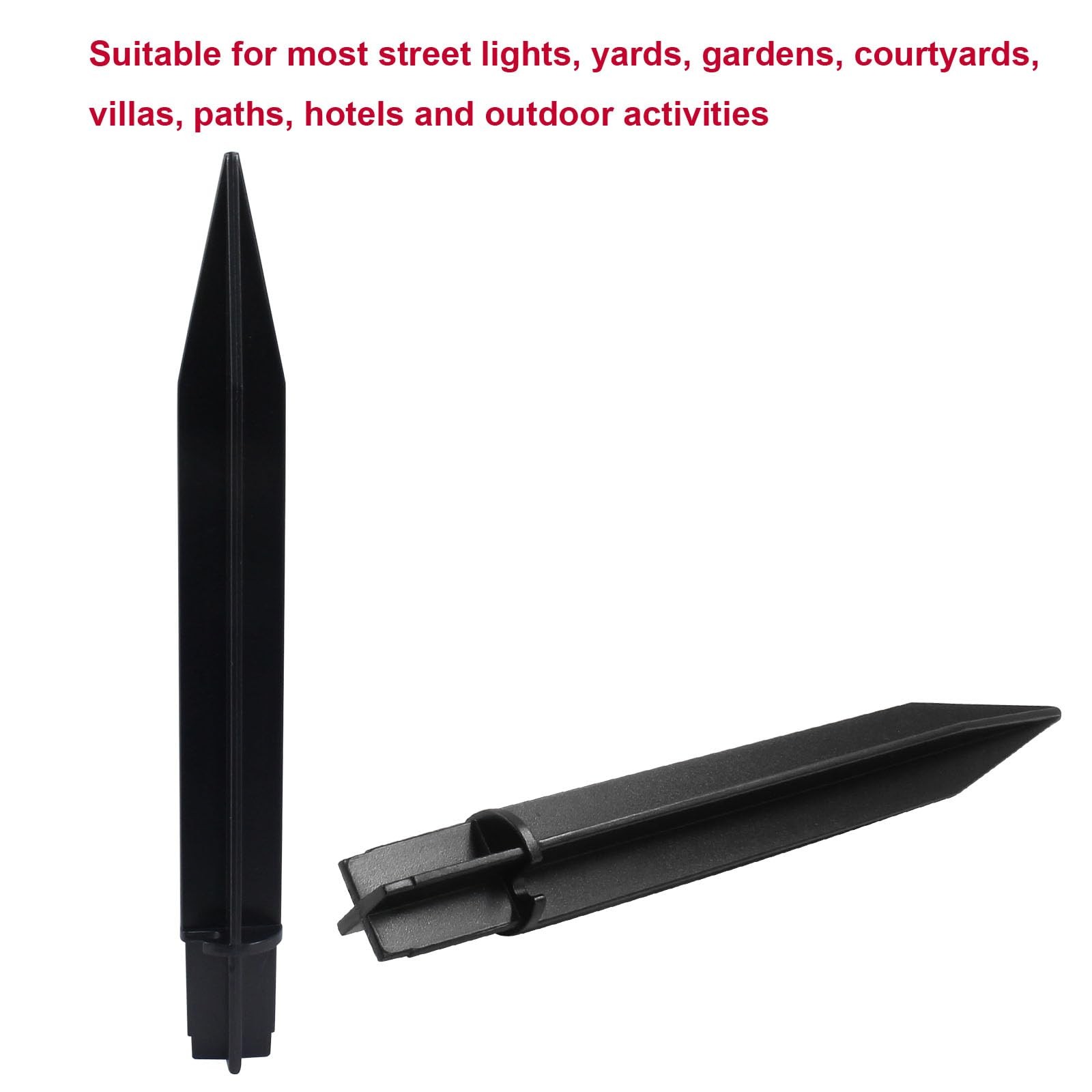 8 Pcs Ground Spike, 8.25 Inch Black Reinforced Plastic Ground Spikes ABS Ligh…