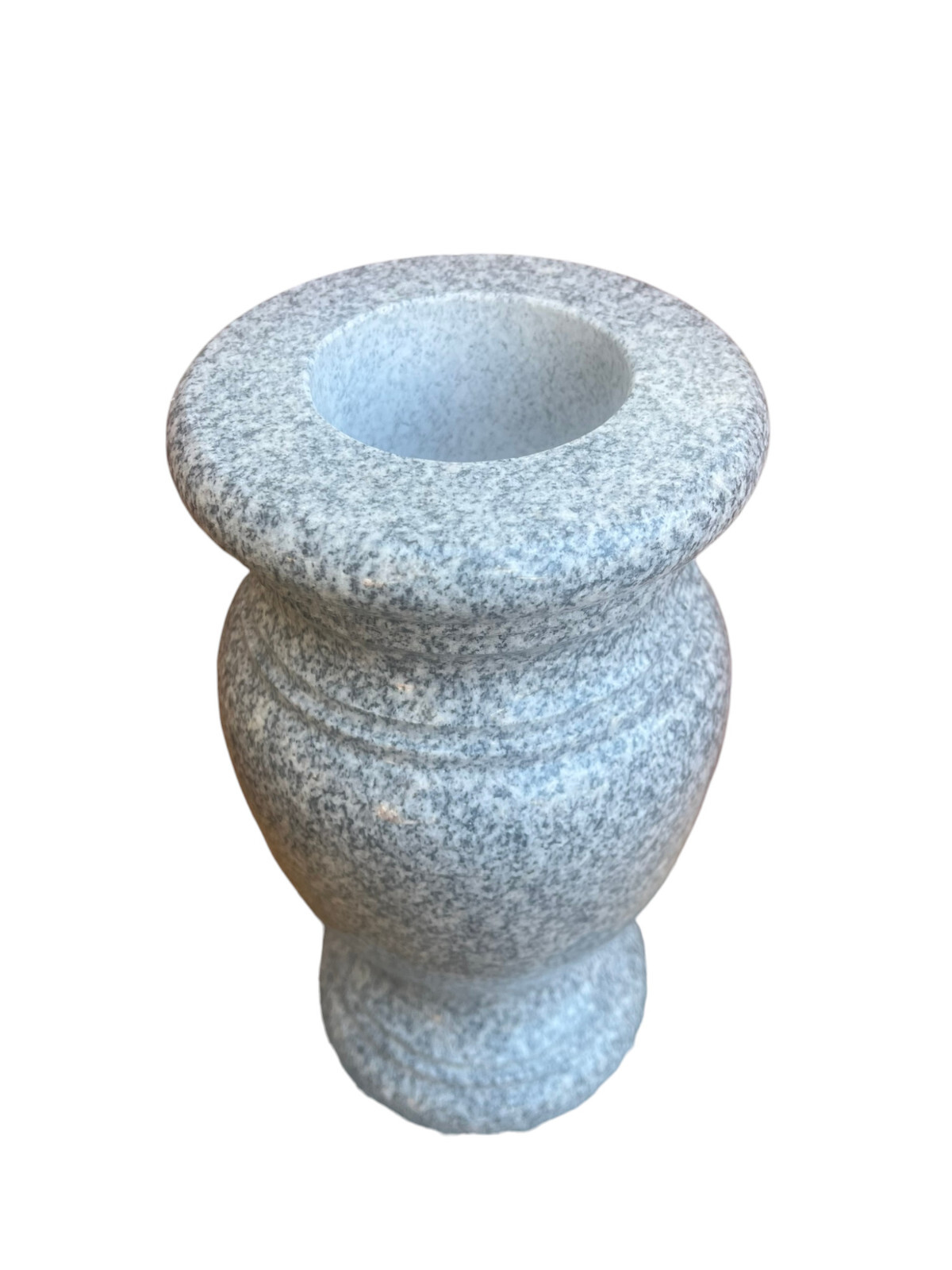 Cemetery Memorial Granite Round Vase Gray 6.5″ x 12″ polished