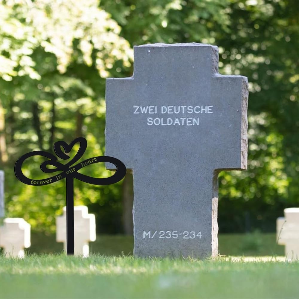 Memorial Grave Stake Forever in Our Hearts Grave Marker Heart Grave Decoratio…