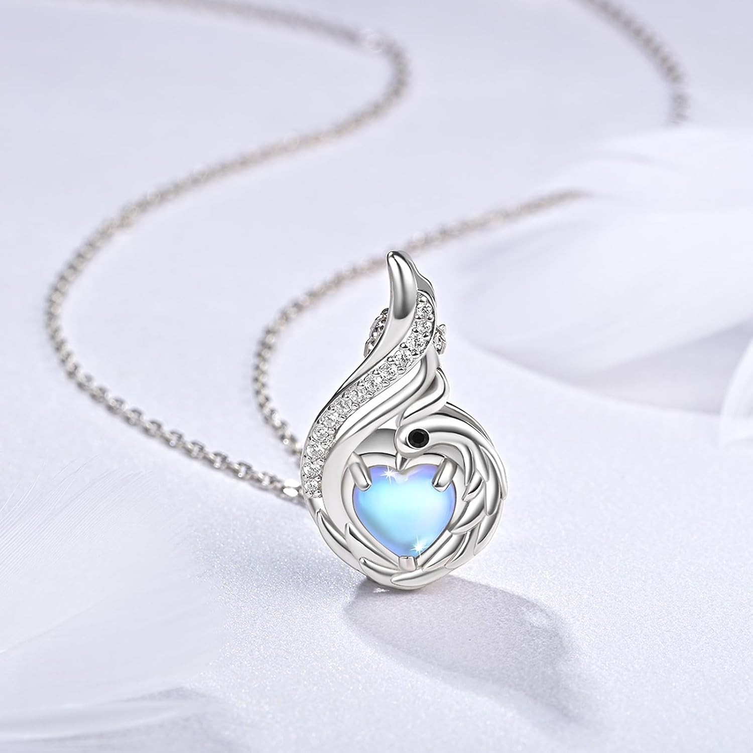 Cremation Jewelry 925 Sterling Silver Teardrop Urn Necklace for Ashes Heart S…