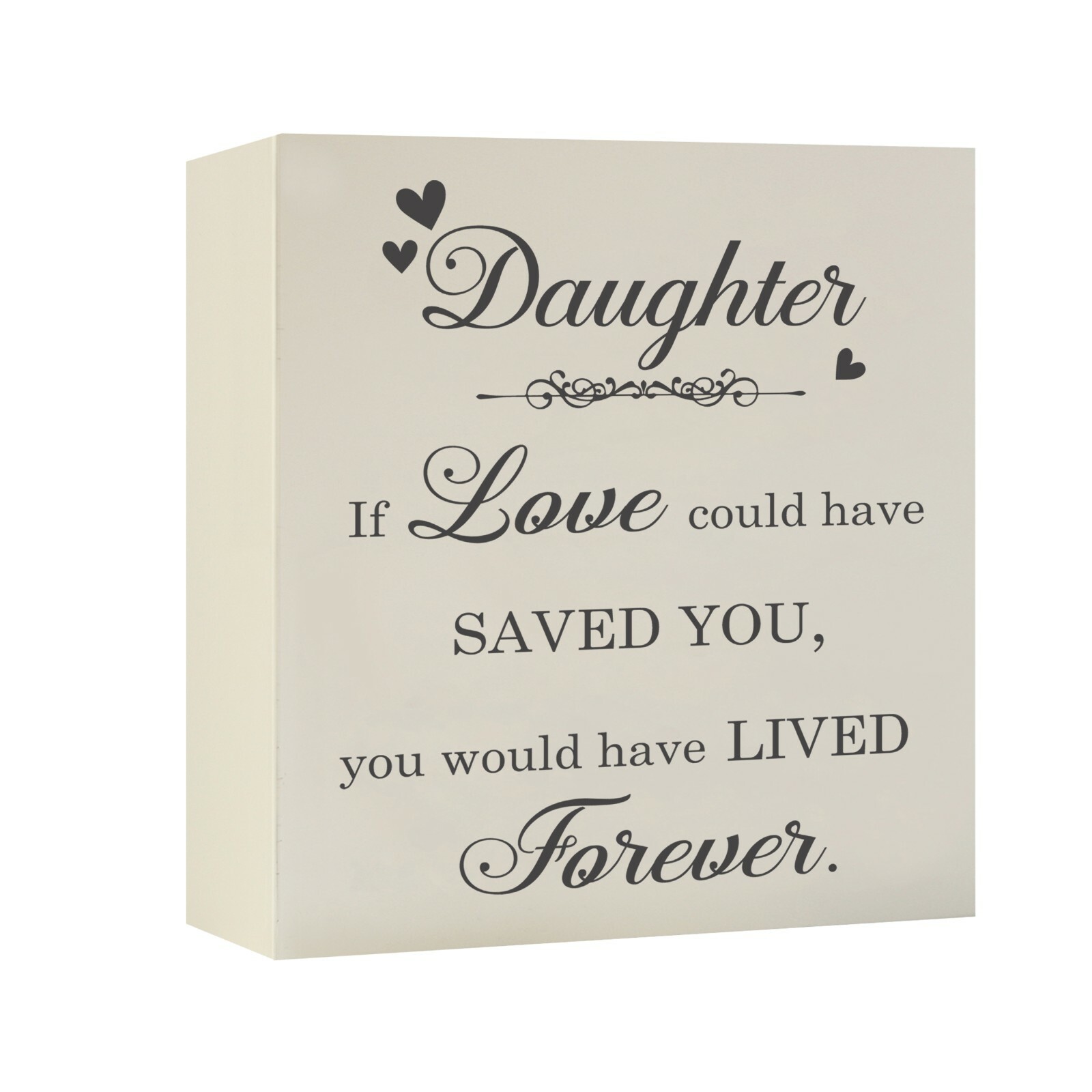 Wooden Memorial 10in Shadow Box and Urn for Human Ashes – Daughter If Love Could