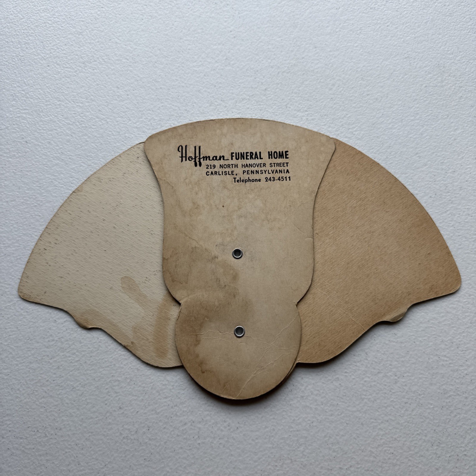 Vintage 1960’s Hoffman Funeral Home Carlisle, Pennsylvania Advertising Hand Fan