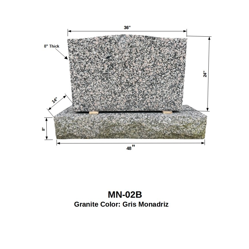 Gris Monadriz Granite Serpentine Monument Headstone Grave Marker MN-02B