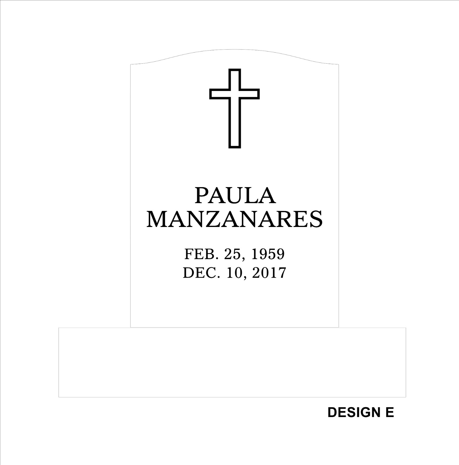 Cemetery headstone -small single- includes engraving-