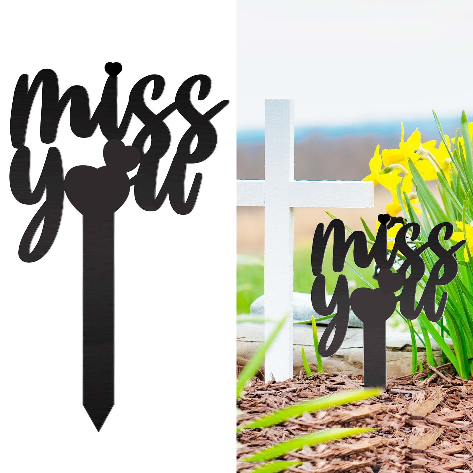 Large Cemetery Decorations Metal Memorial Grave Markers for Outdoor Sites