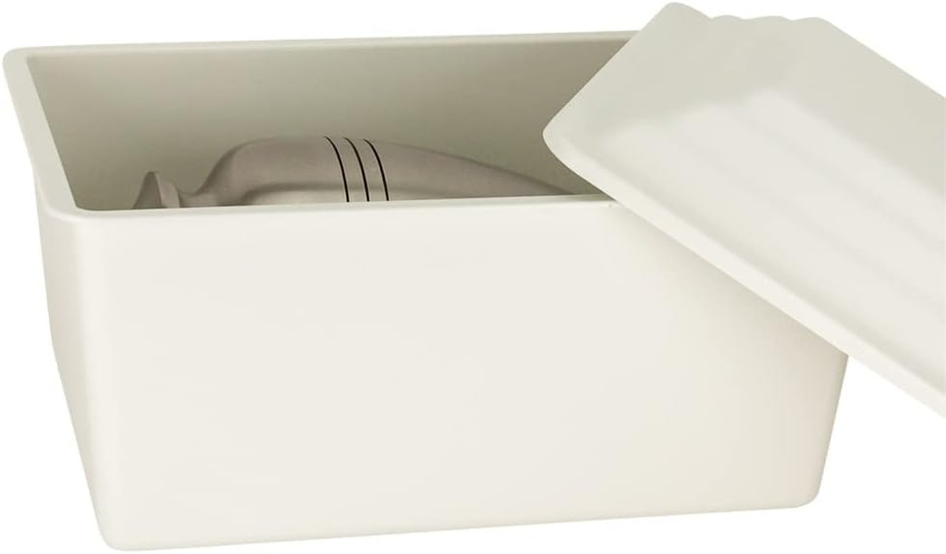 White Urn Vault for Ground Burial, Holds One Cremation Urn for Human Ashes, Dur