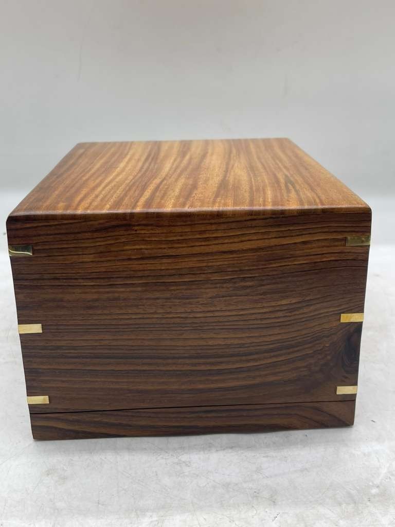 Wooden Cremation Urn Box Adult Ashes Handmade Solid Wood Memorial Box- OB