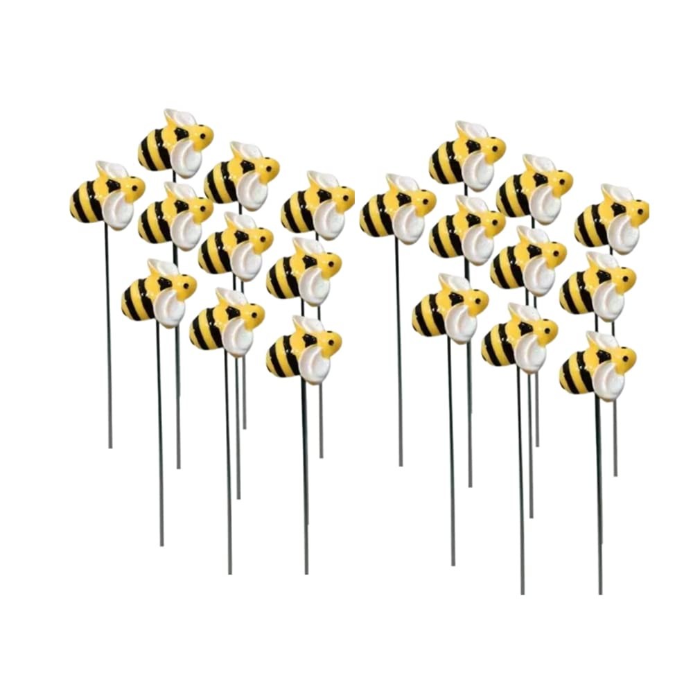 20pcs Bee Garden Stakes, Resin Bumblebee Yard Decor for Flower Pots – Spring …
