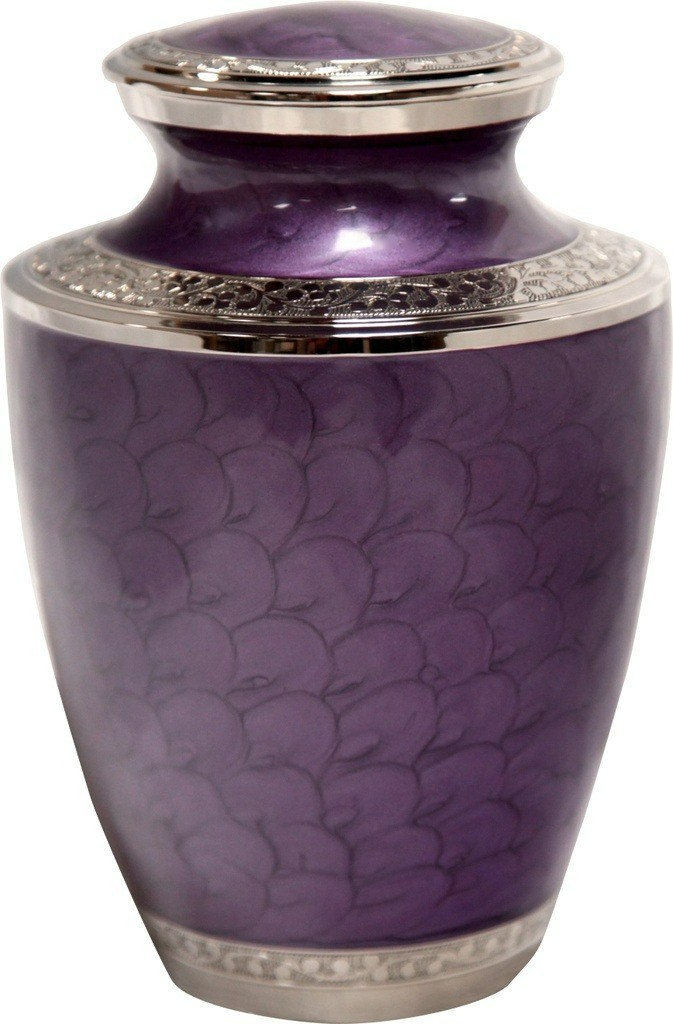 Large/Adult 200 Cubic Inches Mother of Pearl Purple Cremation Urn for Ashes