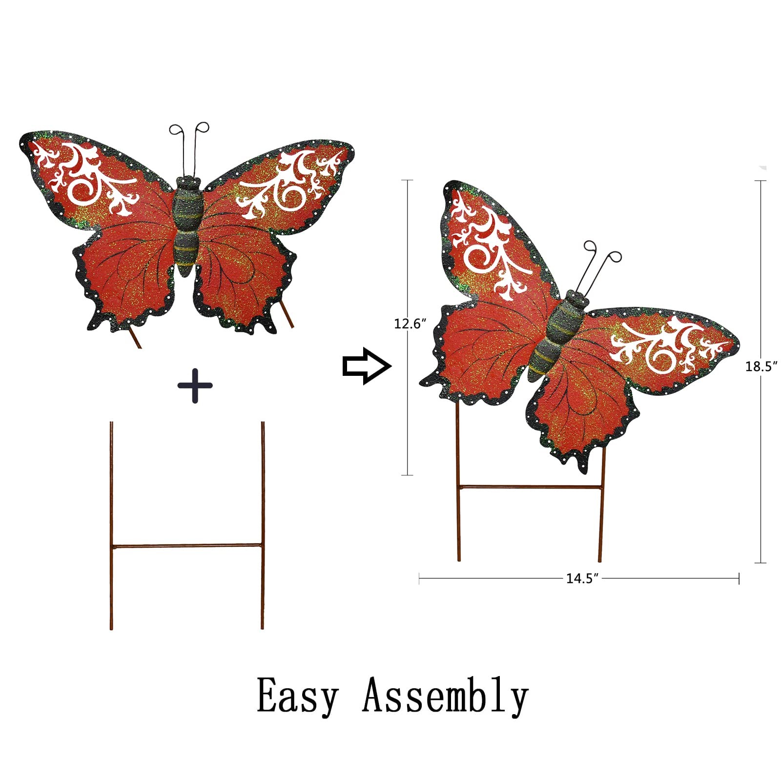 Metal Butterfly Garden Stakes – Spring Decorative Yard Signs – Indoor Outdoor…