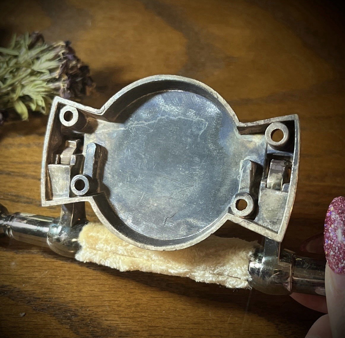 Vintage Victorian our darling silver plated fur children’s casket coffin handle