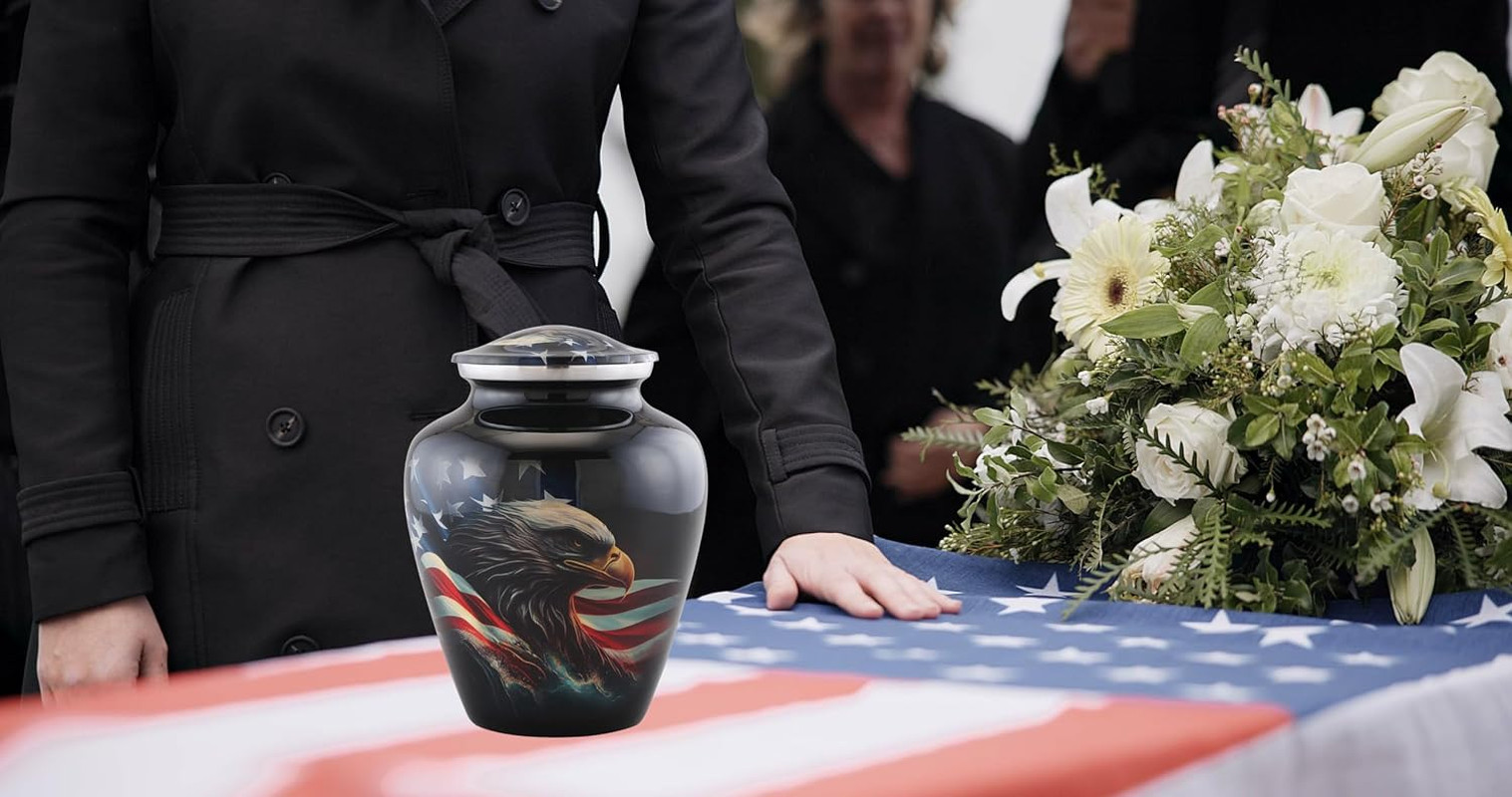 American Honor Urn – American Flag & Eagle Cremation Urns for Ashes – Adult Patr