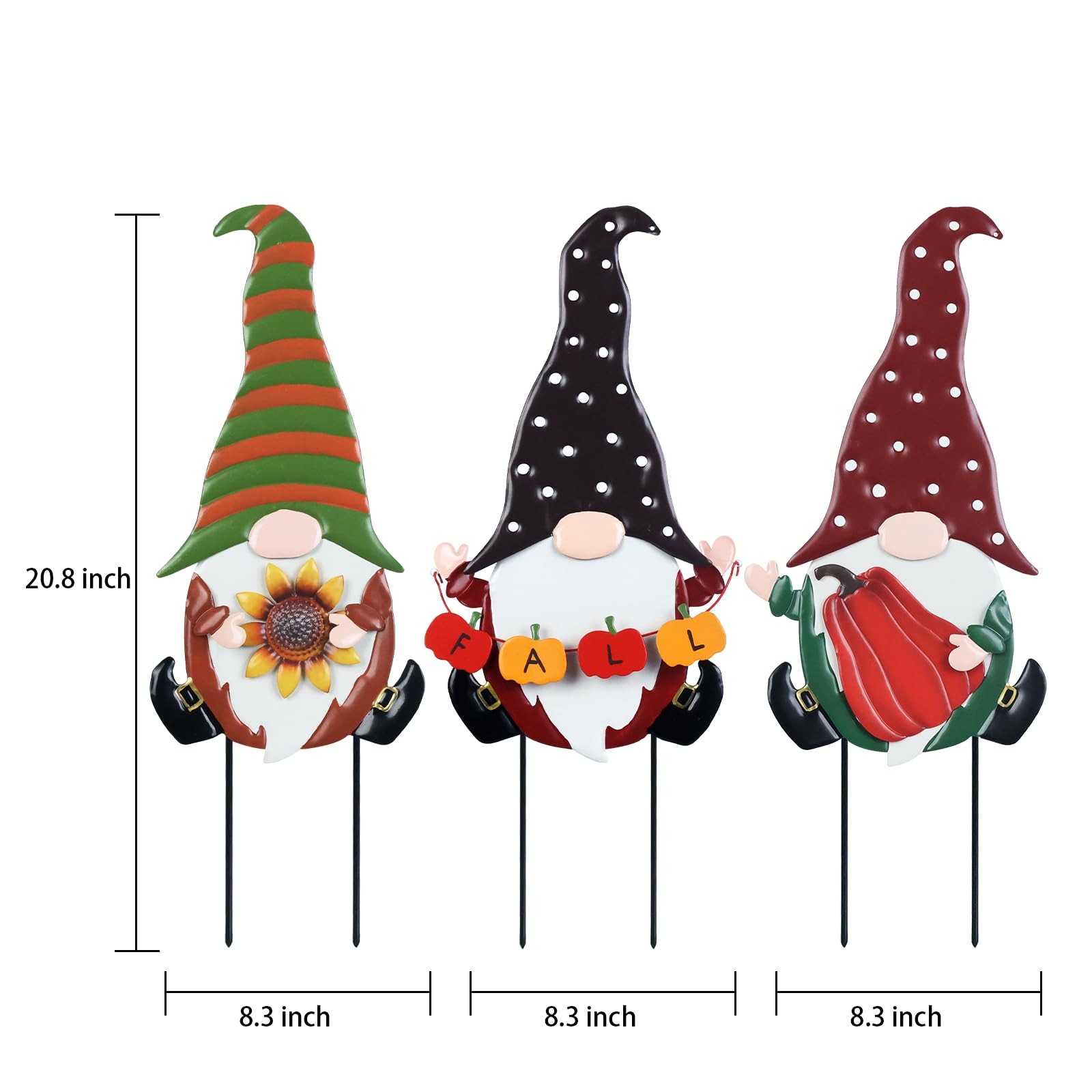YEAHOME Fall Decorations for Home Outdoor, 3 Pack Gnomes Decorative Garden St…