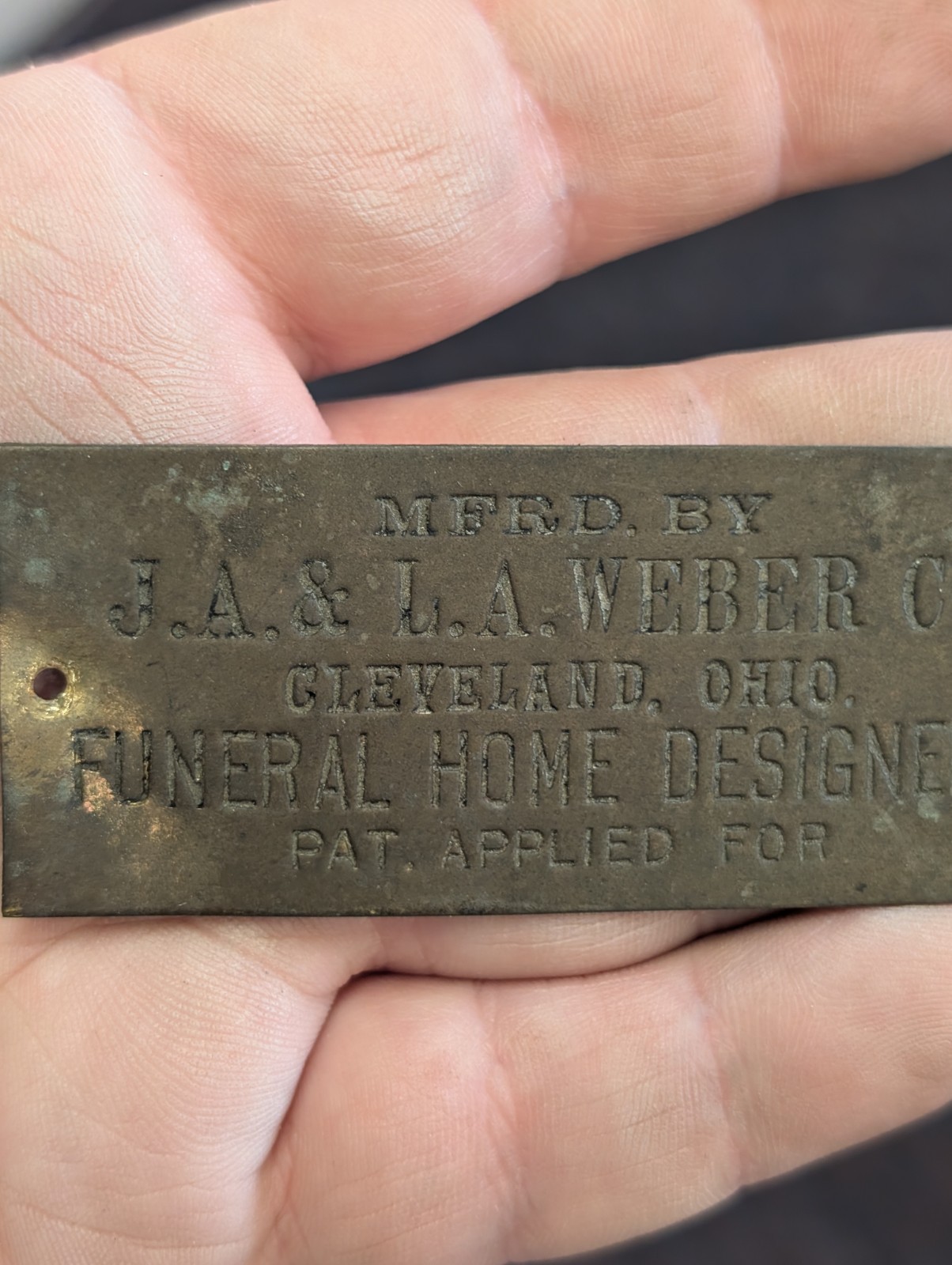 Funeral Home Advertising Cleveland Ohio Weber Designers Brass Tag Plaque Sign