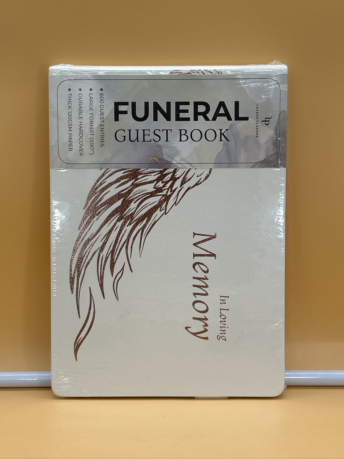 FUNERAL Guest Book for Services. 600 guest entries.10”x 7“. Double hardcover.