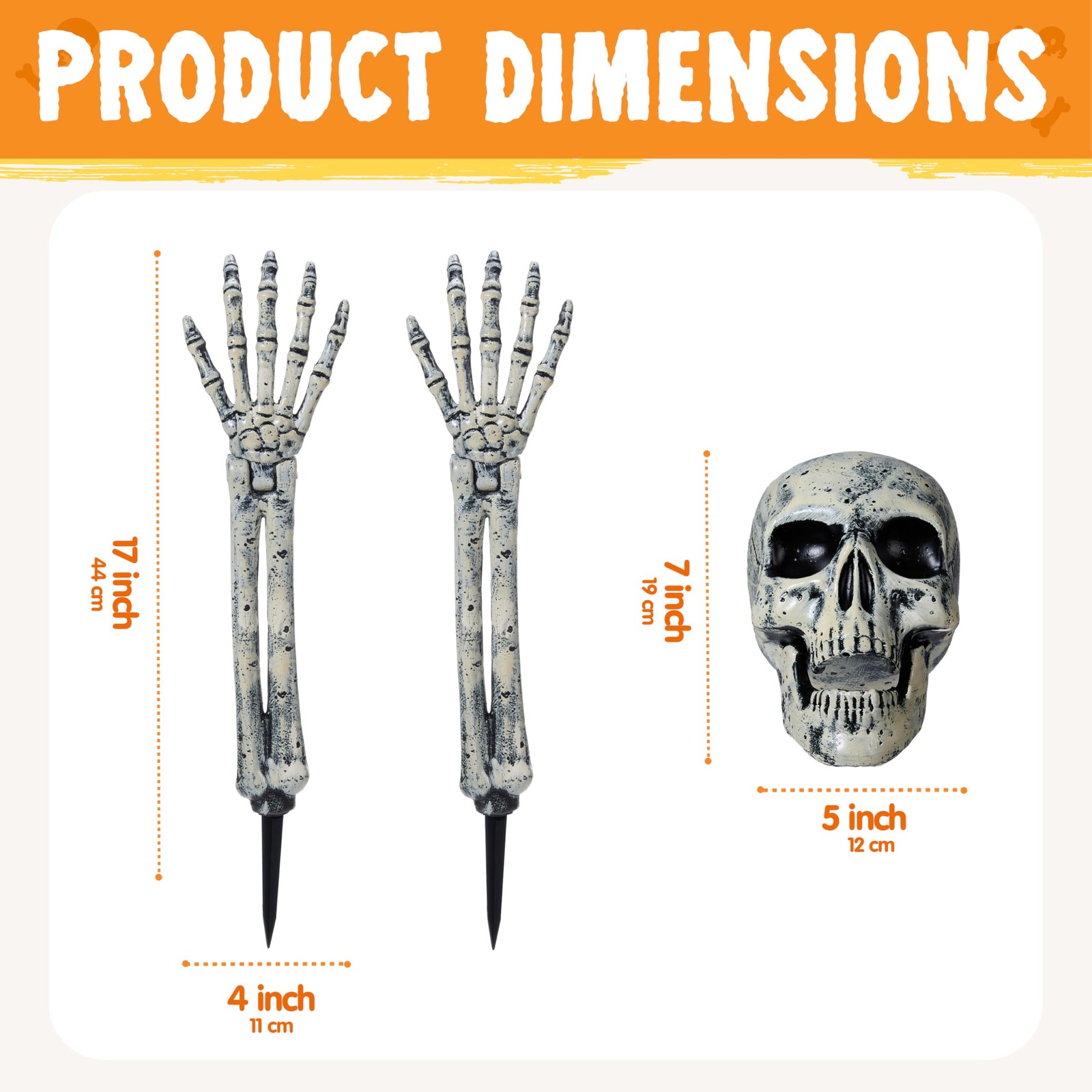 Halloween Skeleton Outdoor Decorations Realistic Skeleton Yard Stakes for Lawn
