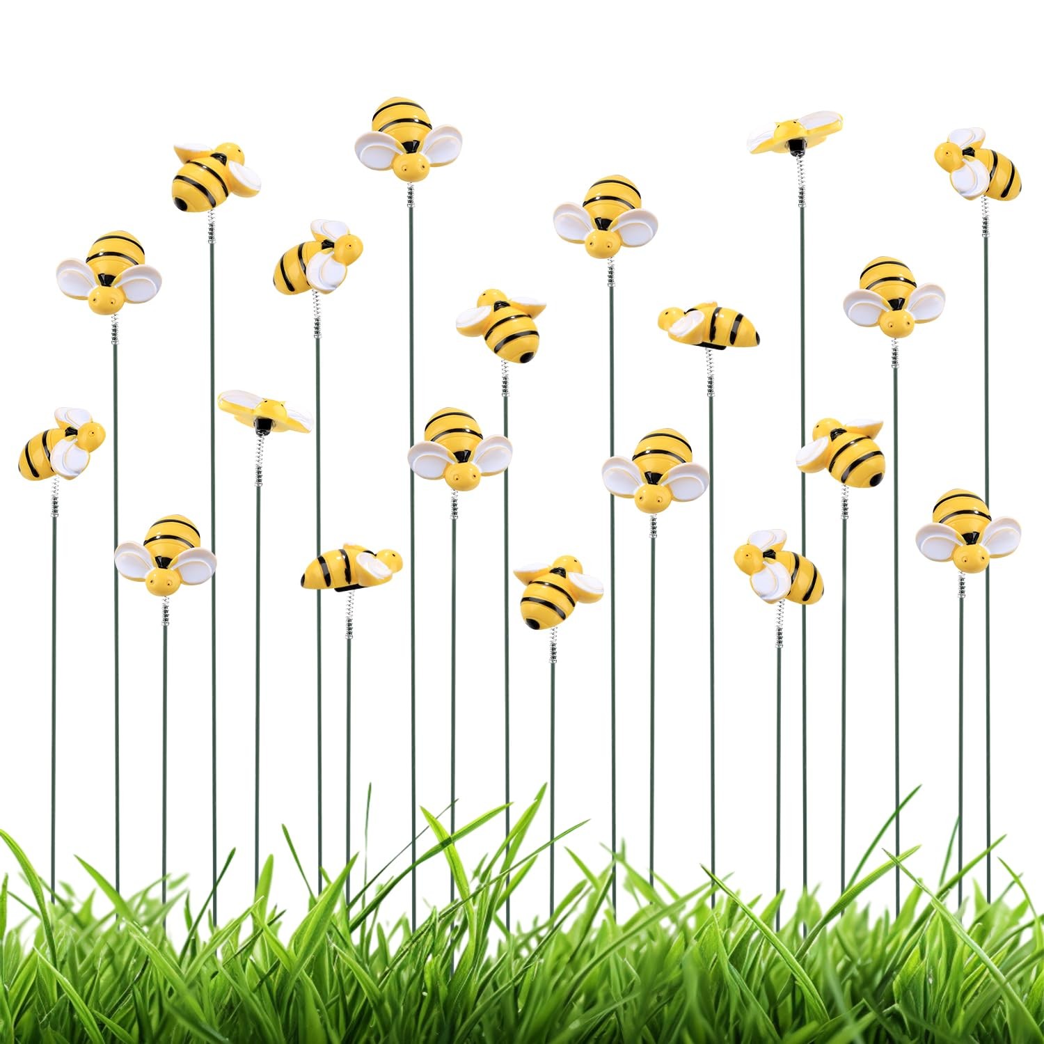 20pcs Bee Garden Stakes Decor, Resin Bee Yard Stakes Vivid Garden Stakes Deco…