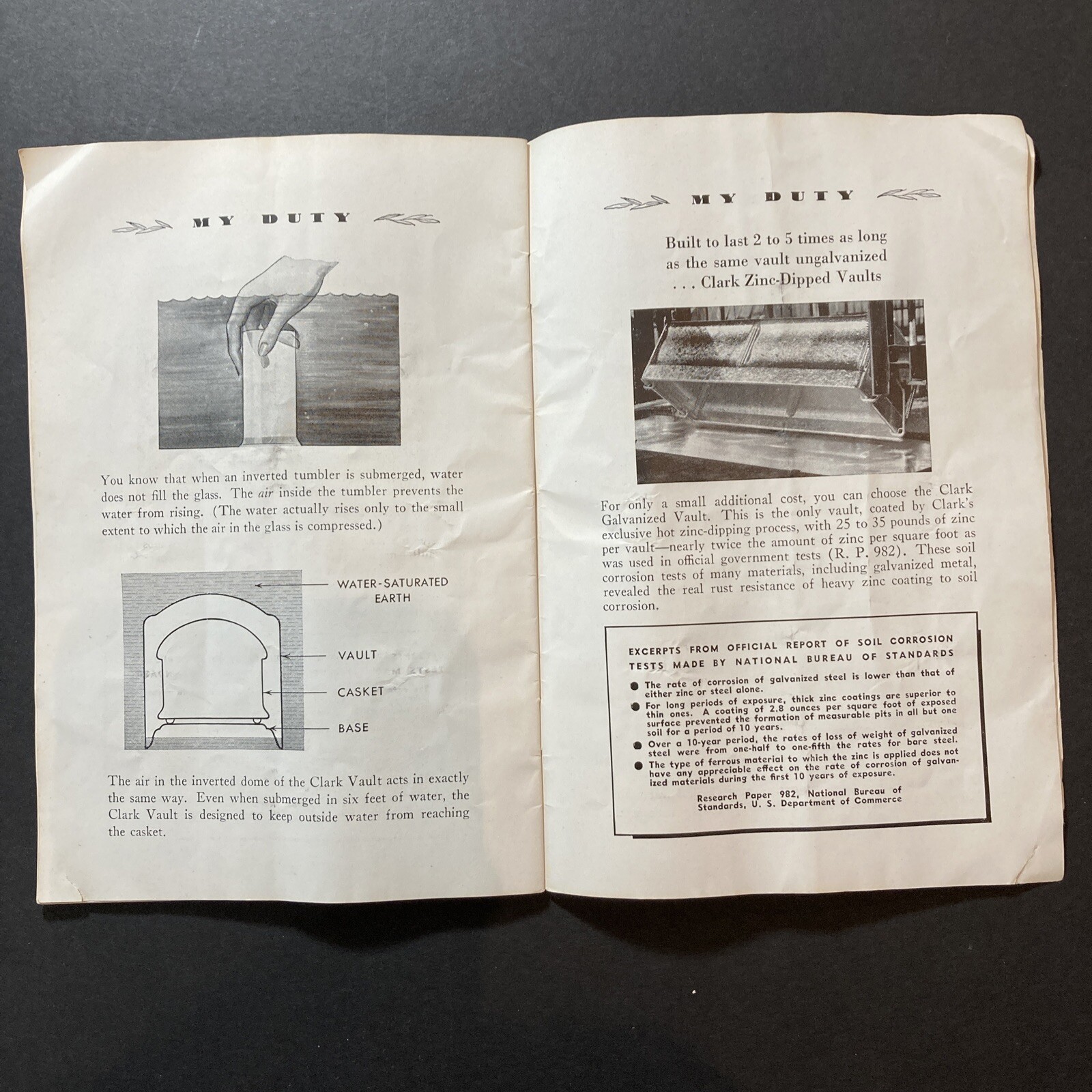 30s Clark Grave Vaults My Duty Funeral Booklet Caskets Guidance Suggestion Rough