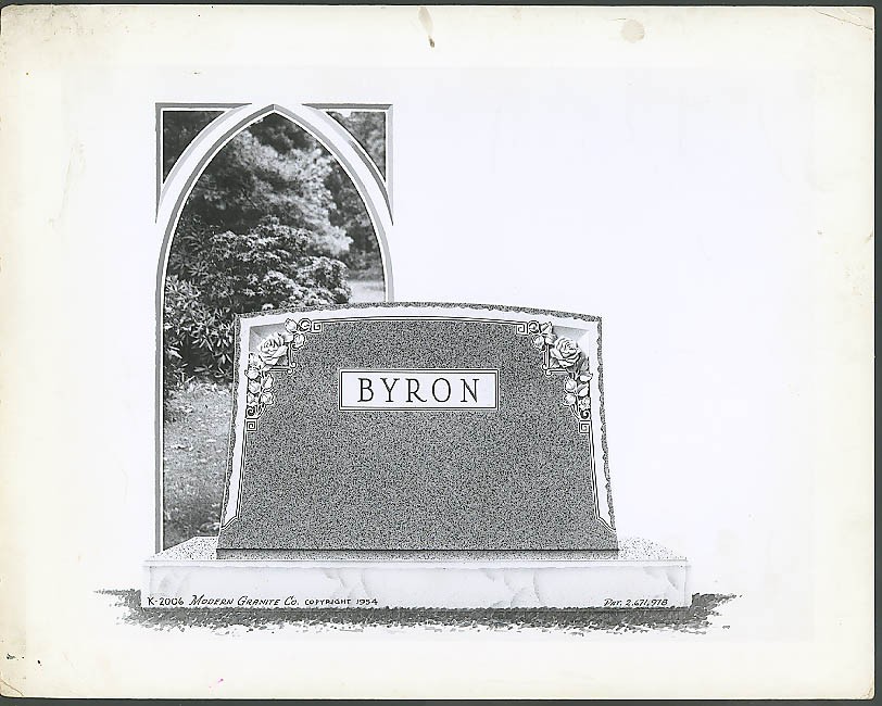 BYRON tombstone design #K-2006 Modern Granite 1954