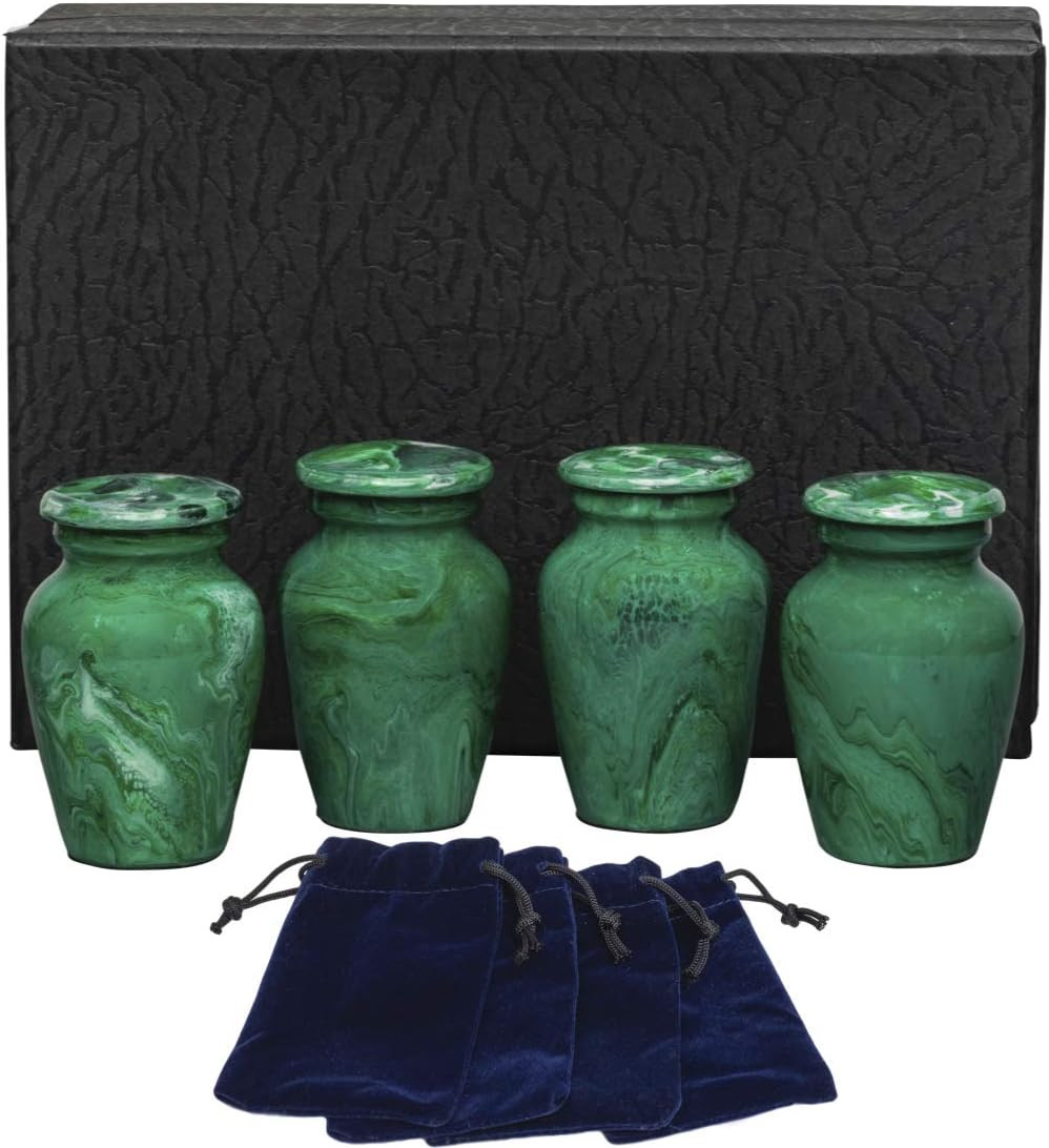 Small Keepsake Urn 4-Pack, Male & Female Mini Keepsake Urns for Human Ashes with