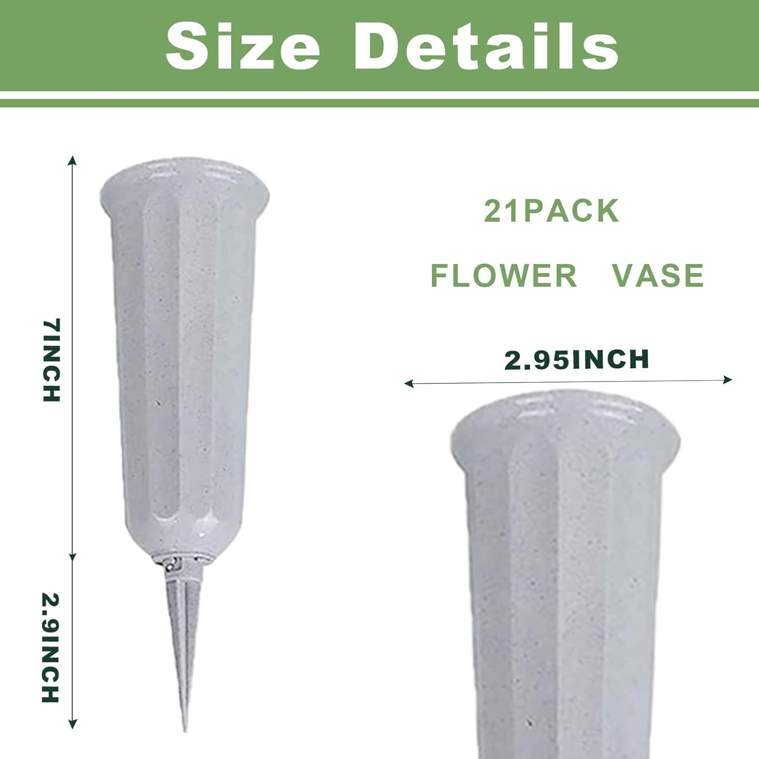 24 Pack Cemetery Vases for Grave Cemetery Vases with Spikes Flower Holder for Ce