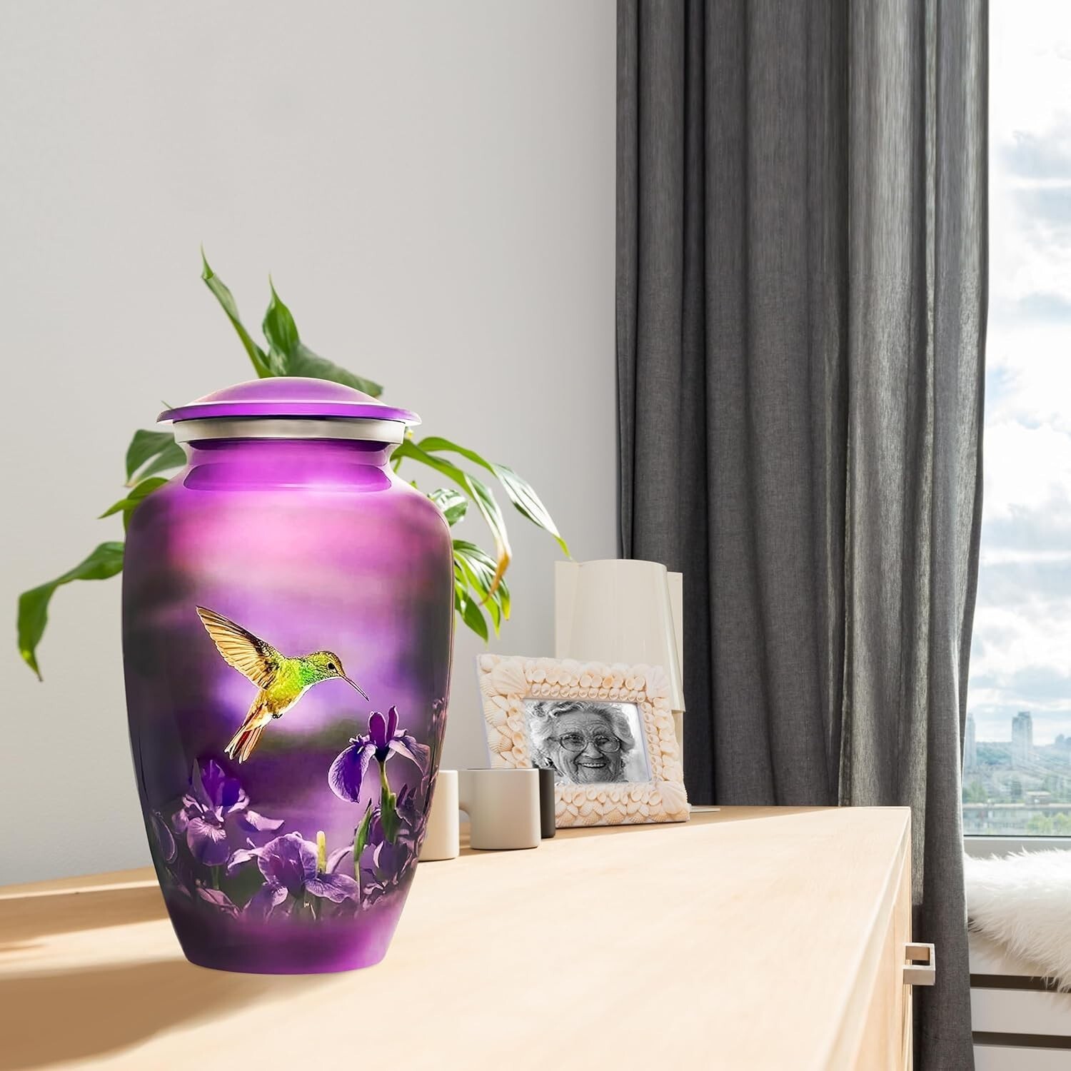 Large 200 lb Capacity Cremation Urn with Durable Threaded Lid & Elegant Finish