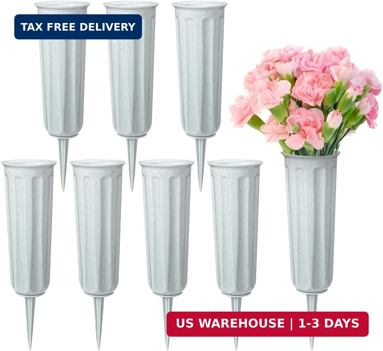 Cemetery Vases Plastic Memorial Flower Vases with Spikes for Grave Decorations G