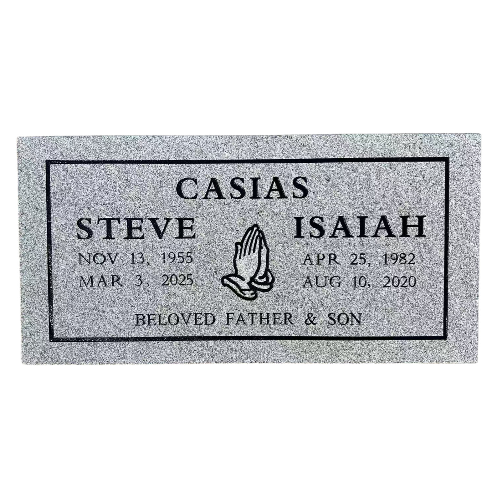 Headstone -cemetery flat marker 24x12x4″ includes engraving- Grey Granite