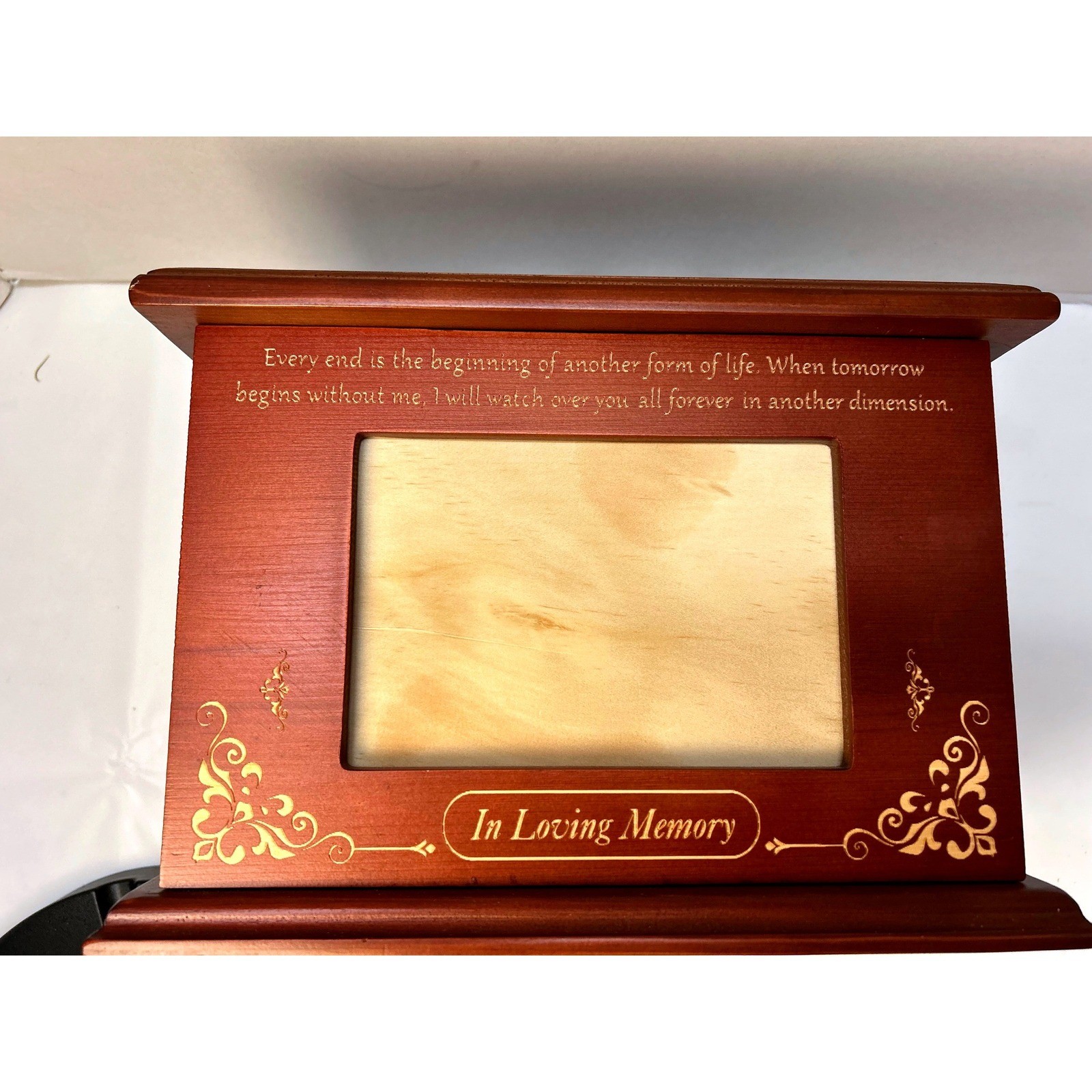 Wooden Tree of Life Memorial Urn with Photo Frame In Loving Memory Cherry Wood