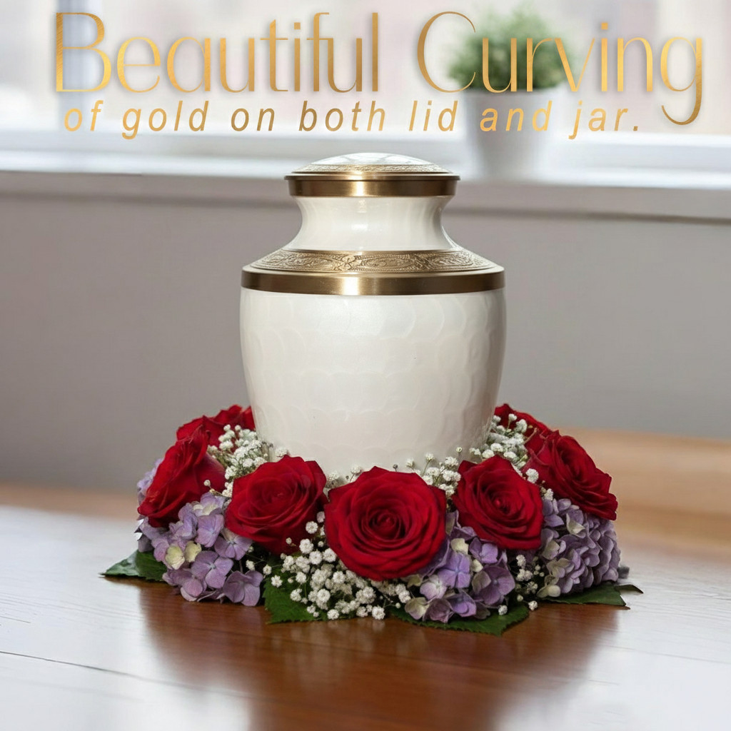 Large Solid Brass Cremation Urn for Human Ashes Handcrafted Funeral Memorial Urn