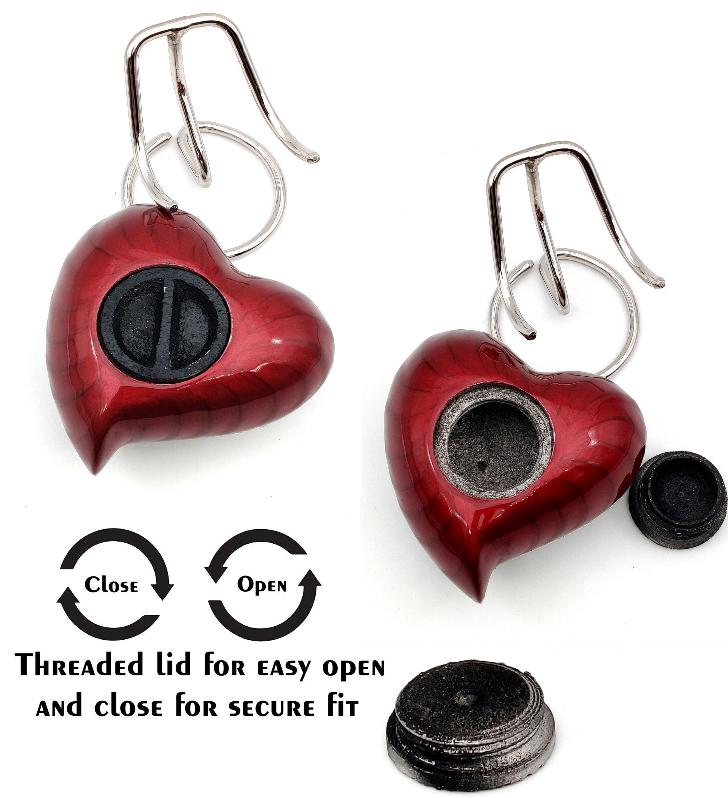 RED Angel Wings Heart Cremation Small Urn for Ashes Perfect for Adults with Box
