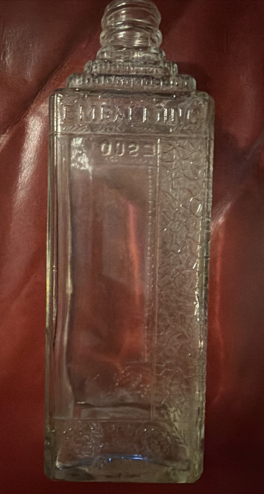 Vintage Embalming Fluid Glass Bottle 16 oz Esco Made in the USA