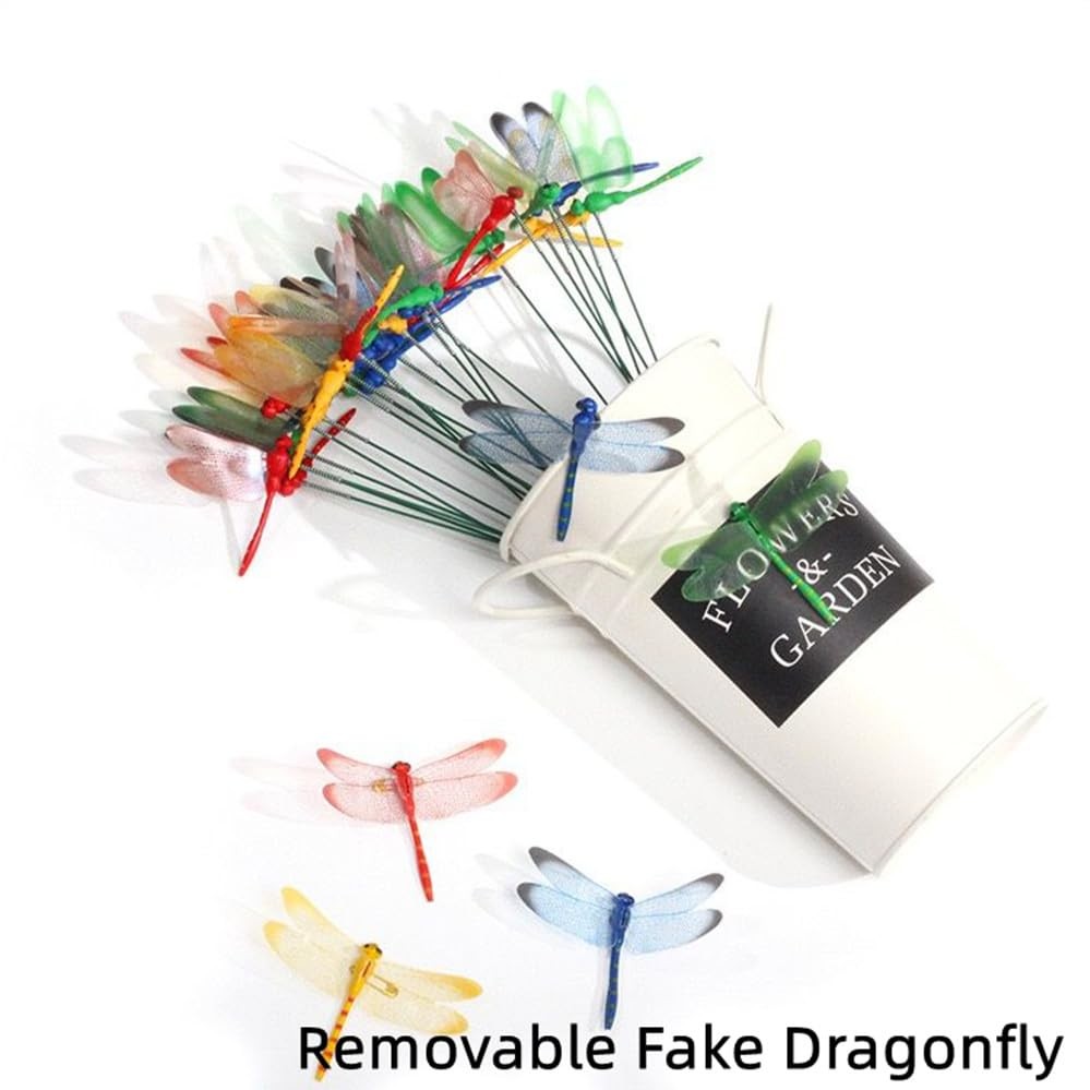 Garden Black Dragonfly Stakes with Sticks, 25 pcs 3D Removable Fake Dragonfly…