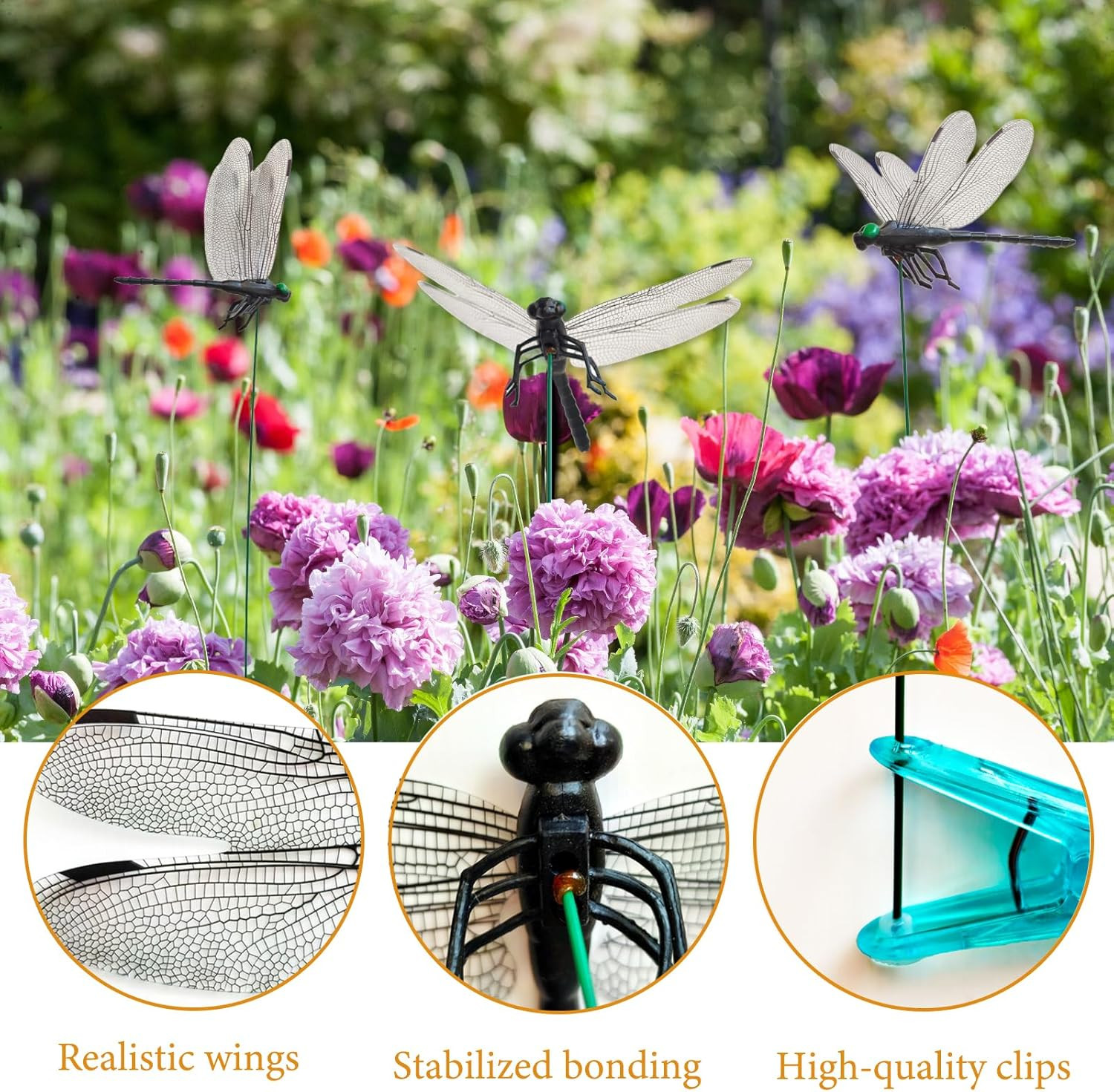 Dragonfly Clips Black Dragon Fly Hat Clip Artificial Realistic 3D Dragonflies Ga