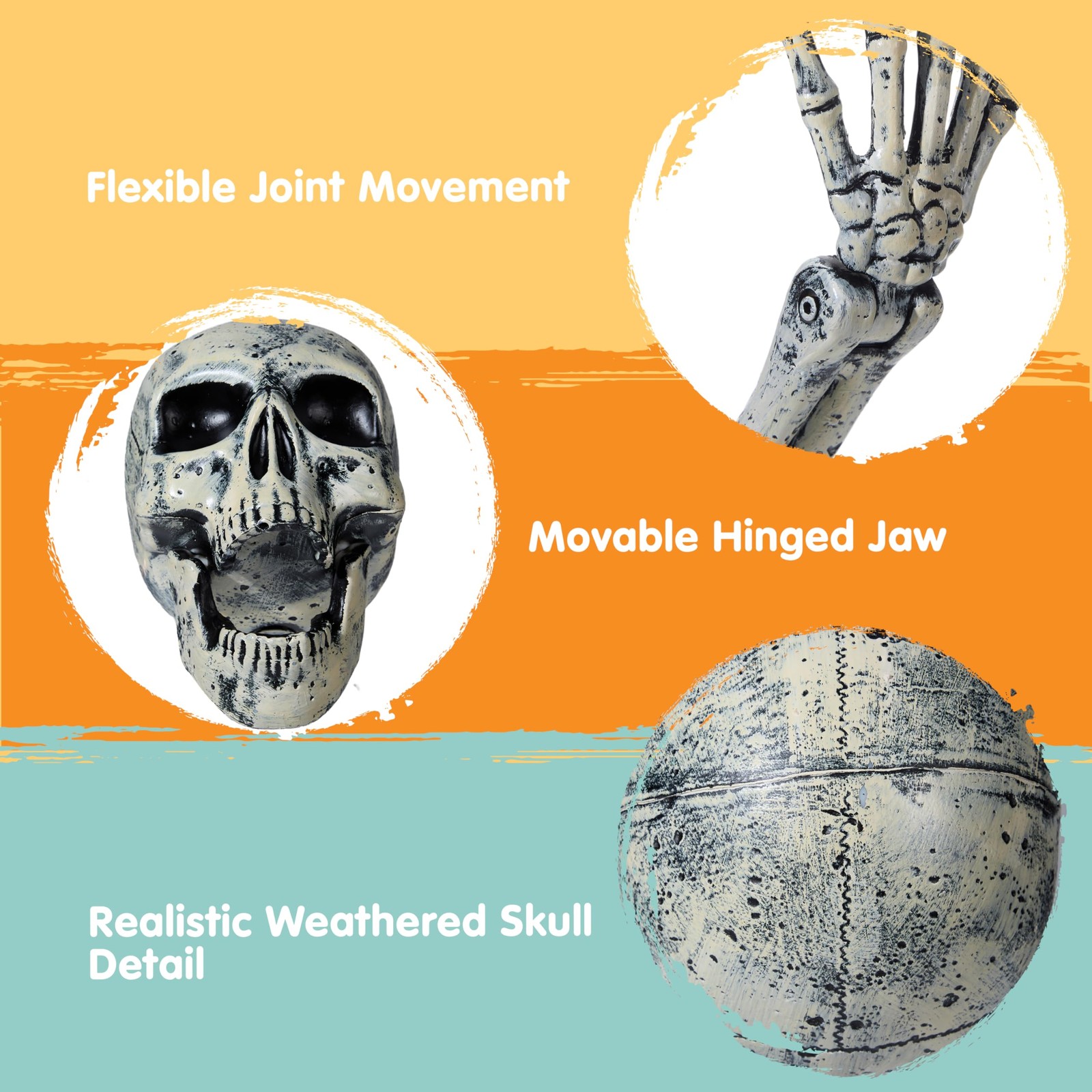 Halloween Skeleton Outdoor Decorations Realistic Skeleton Yard Stakes for Lawn